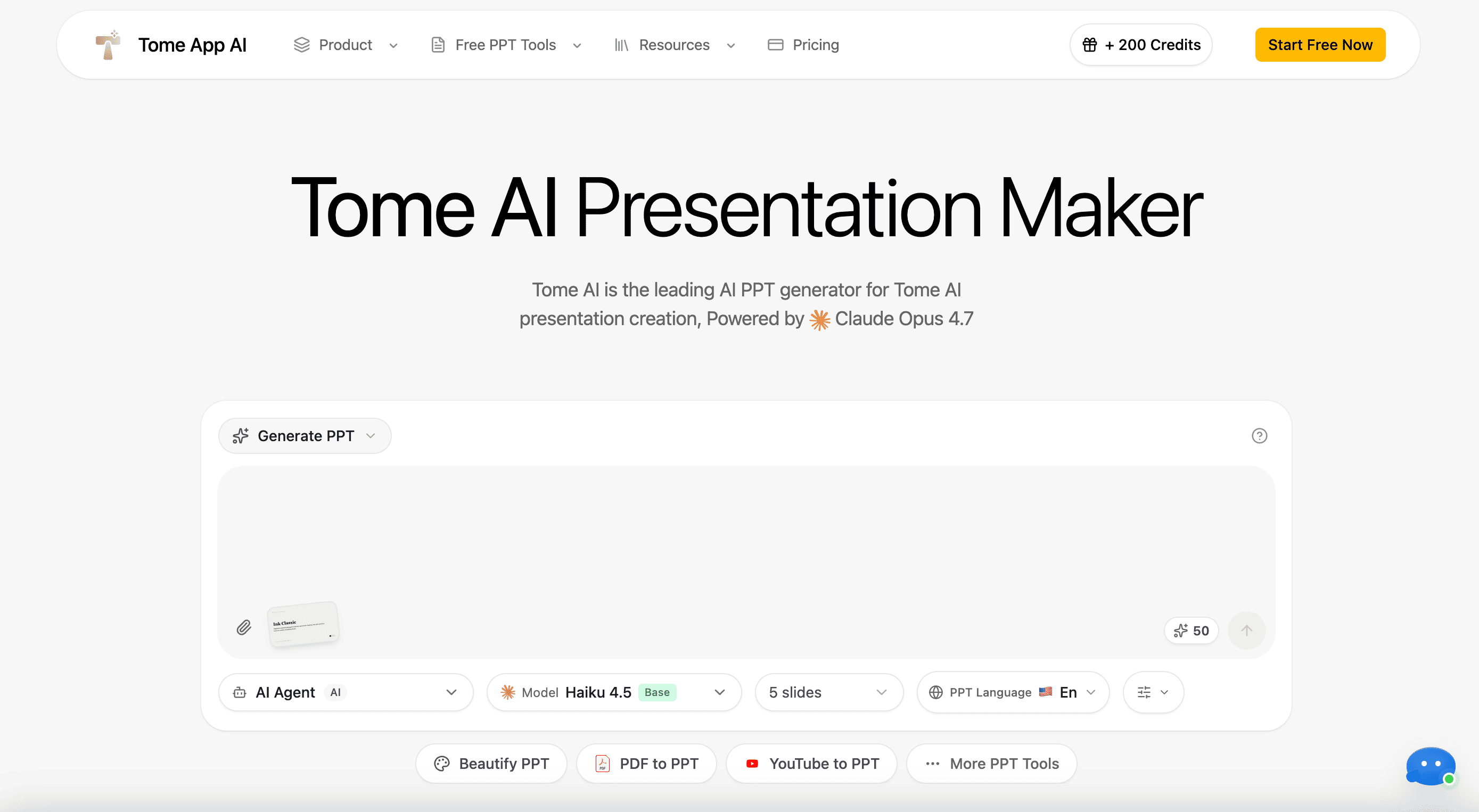 Tome — интерфейс создания AI-презентаций с сторителлингом