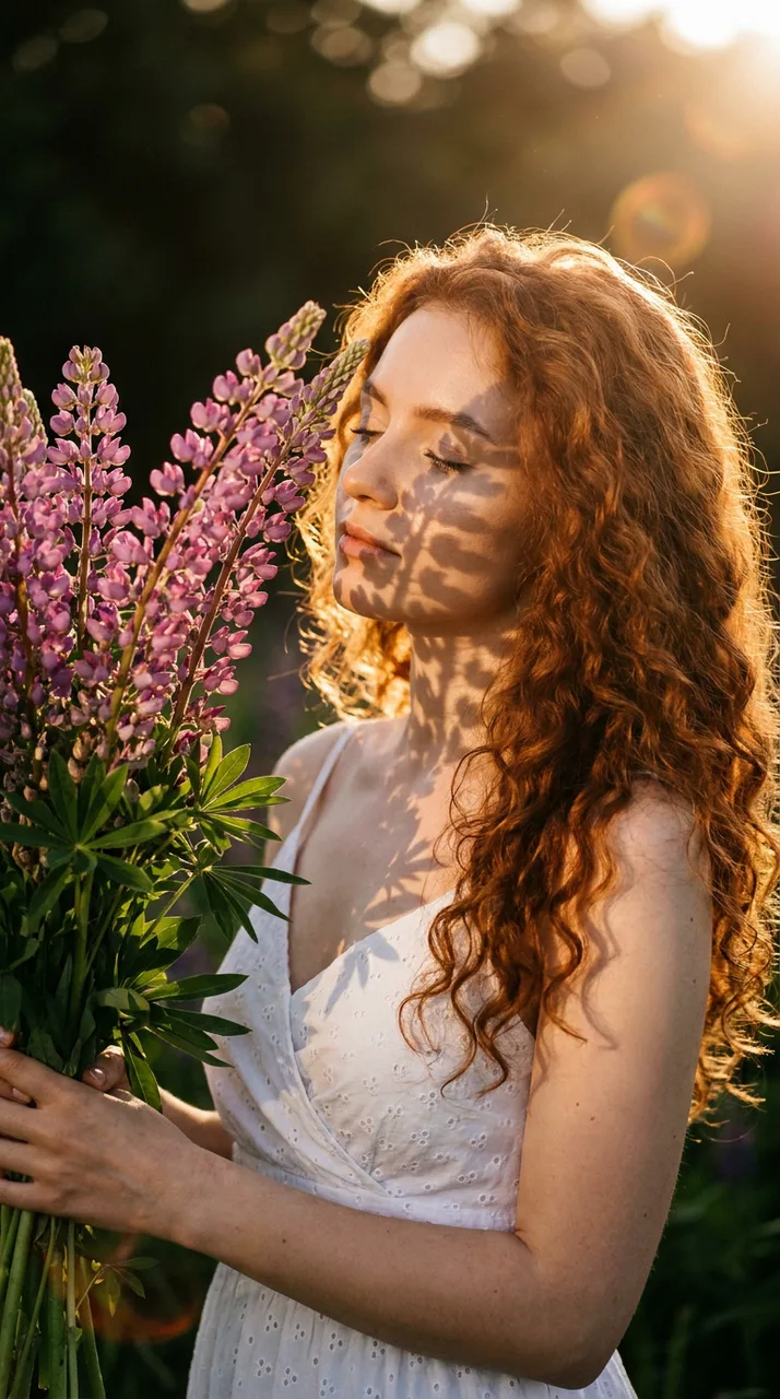 ИИ-фотосессия с люпинами