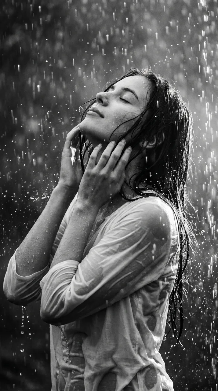 ИИ-фотосессия под дождем